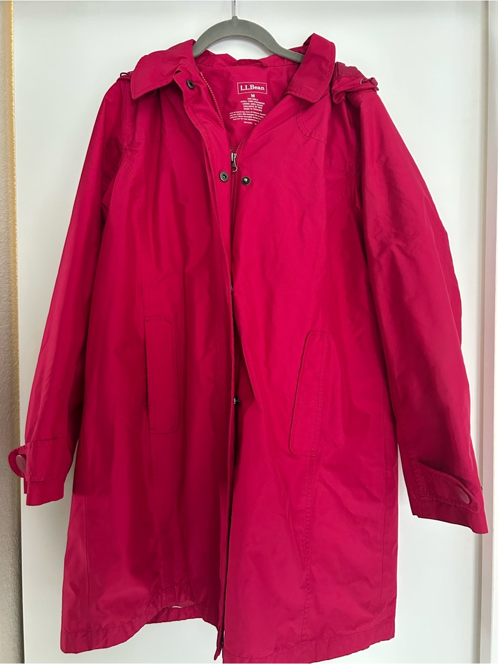 L.L. Bean Women's Hot Pink H2off Raincoat